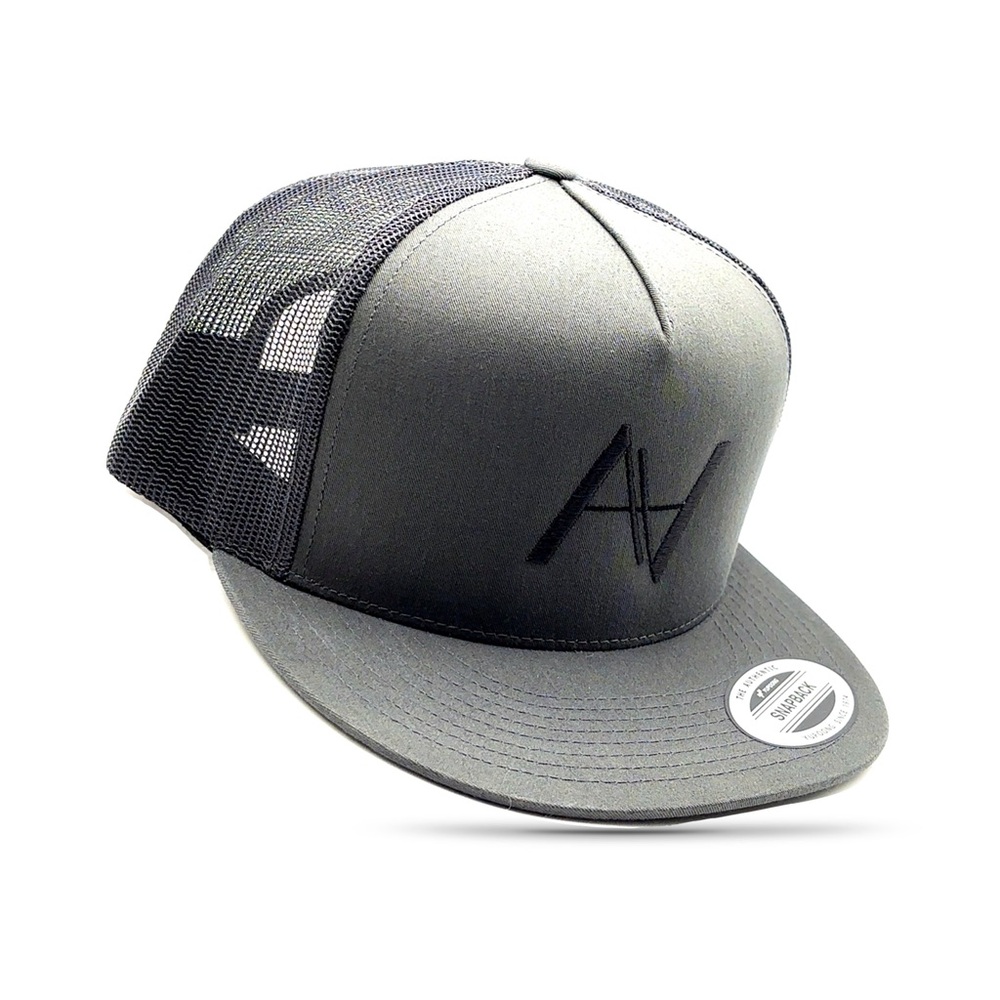 Charcoal Flat Brim SnapBack Hat | Arthur Alan